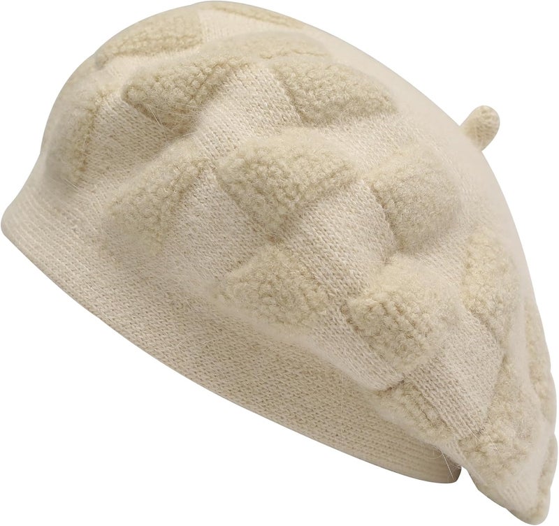 ZLYC French Beret hat, Reversible Solid Color Knit Warm Beret Cap for Womens Girls - Image 1